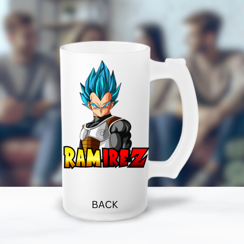 Goku Custom Frosted Glass Mug 16oz