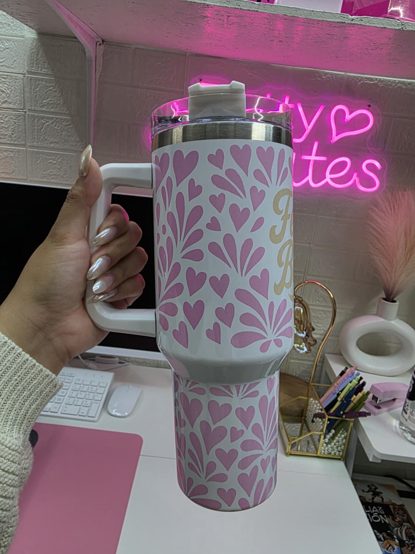 Mexican Talavera 40oz Tumbler, Gift for Her with Talavera Design, Talavera Gifts for Her, Mexican Talavera, Cafecito Tumbler, Latina Gift, Mexican Gift for Women
